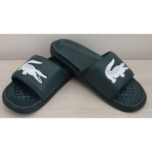 Lacoste 0922-1-CMA Men's Sz 12 Dark Green/White Croco Dualiste Slides Sandals